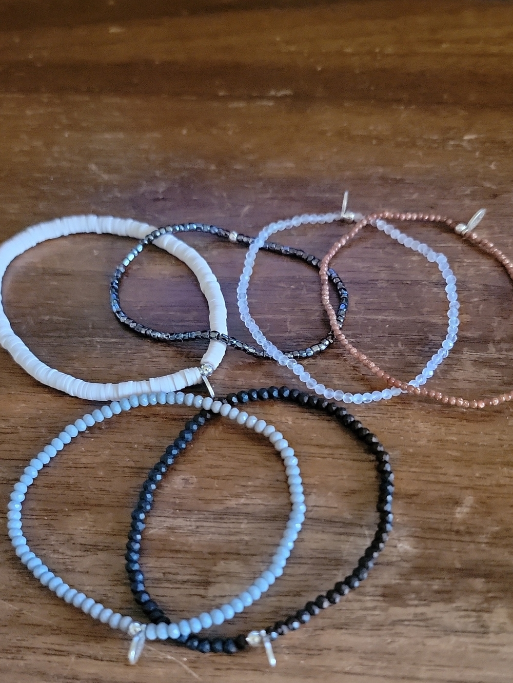 RLC And RLBYCL Women's Beadedbracelets - Black, White, Rose Gold, Pale Blue